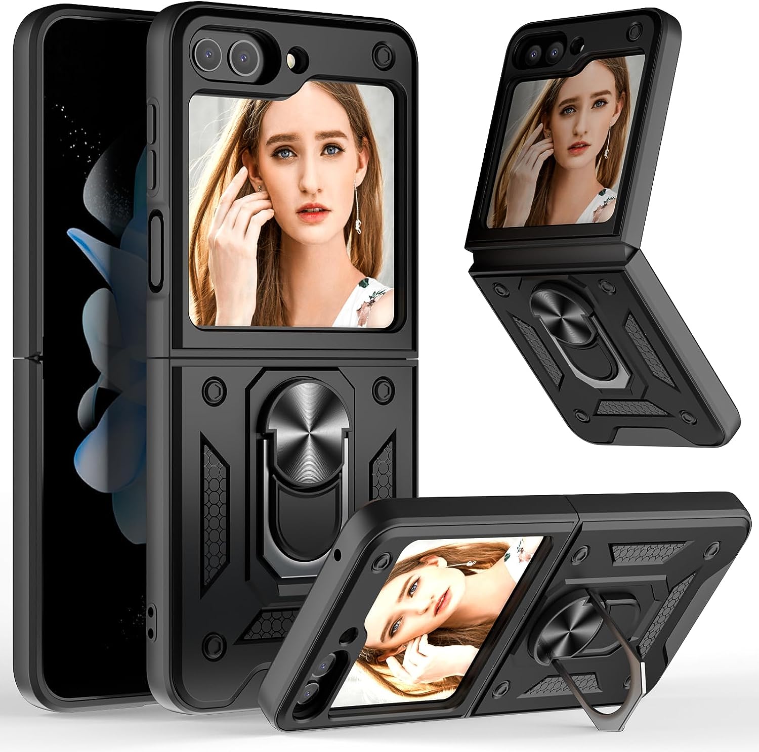 Samsung Galaxy Z Flip 5 Case Kickstand Shockproof Cover Heavy Duty