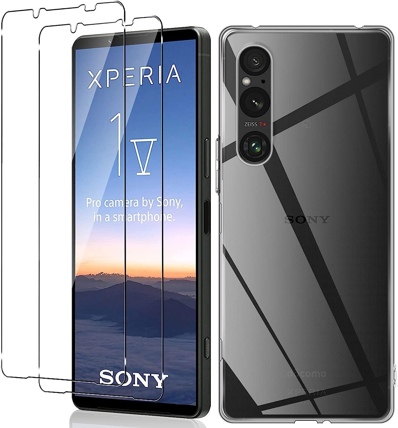 Sony Xperia 1 V Case Clear Phone Cover & Screen Protector