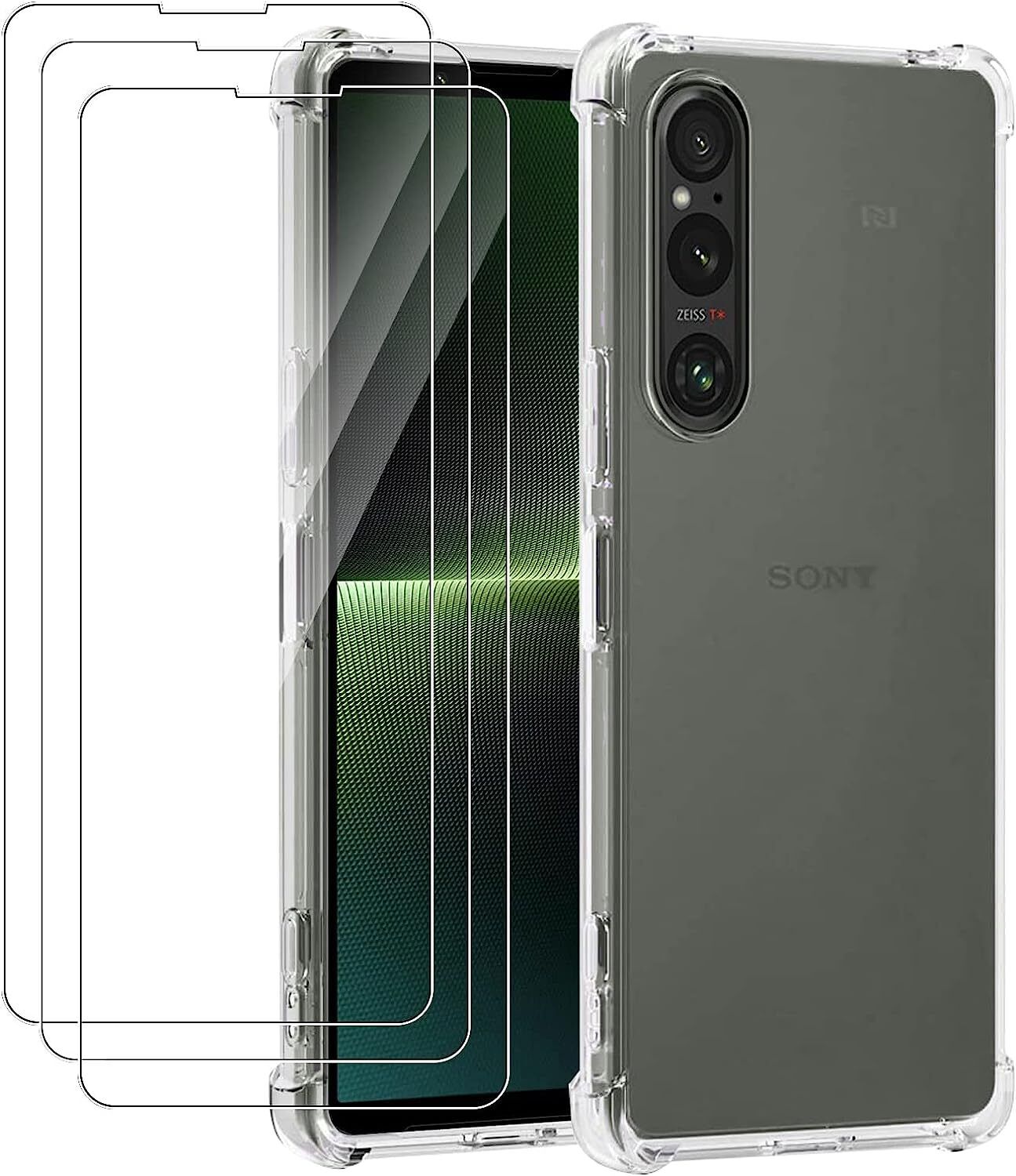 Sony Xperia 1 V Case Clear Phone Cover & Screen Protector