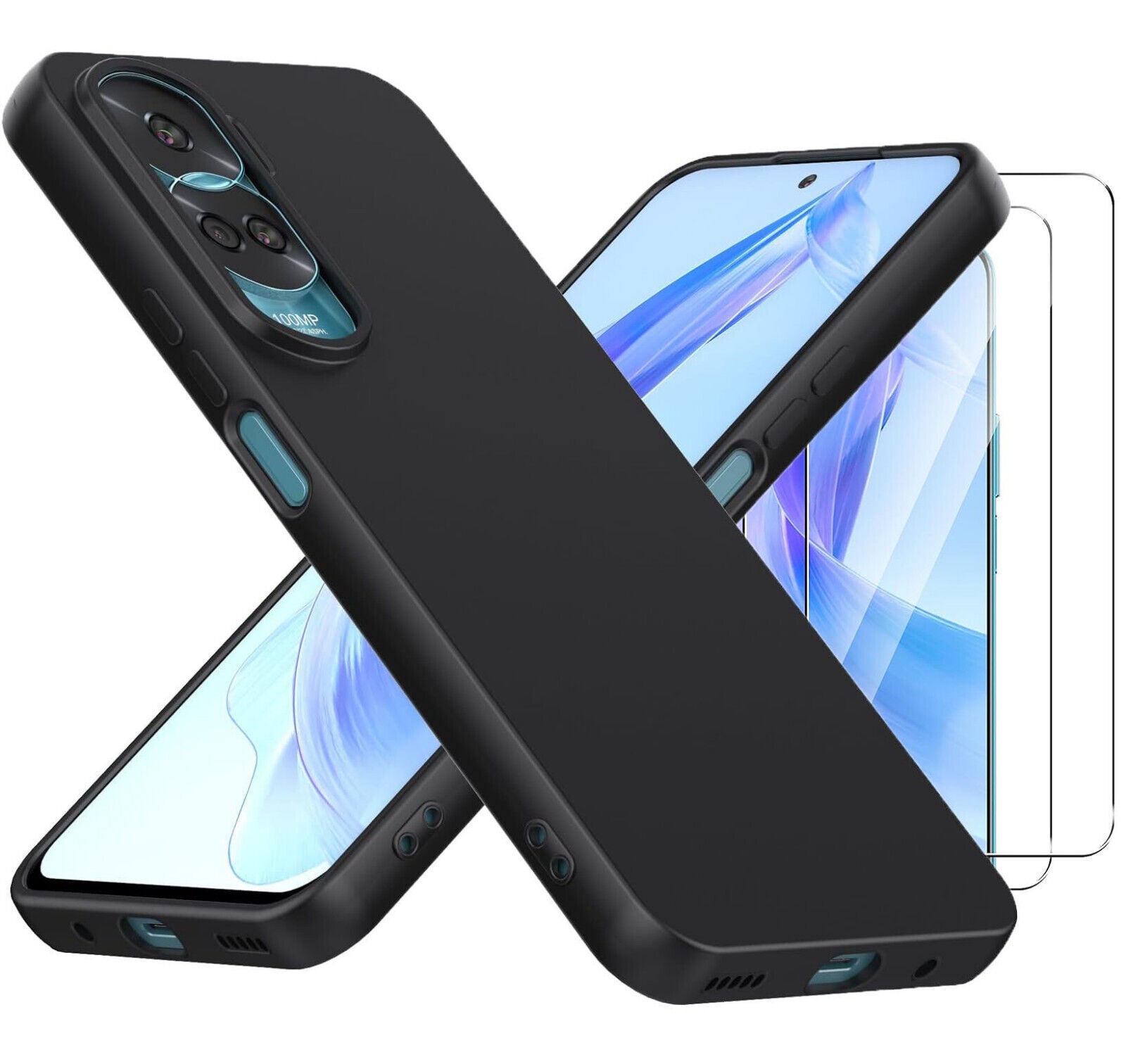 Honor 90 Lite Case Black Gel Phone Cover And Screen Protector