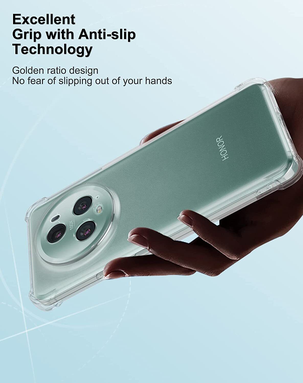 Honor Magic 5 Pro Case Clear Silicone Shockproof Gel Phone Cover