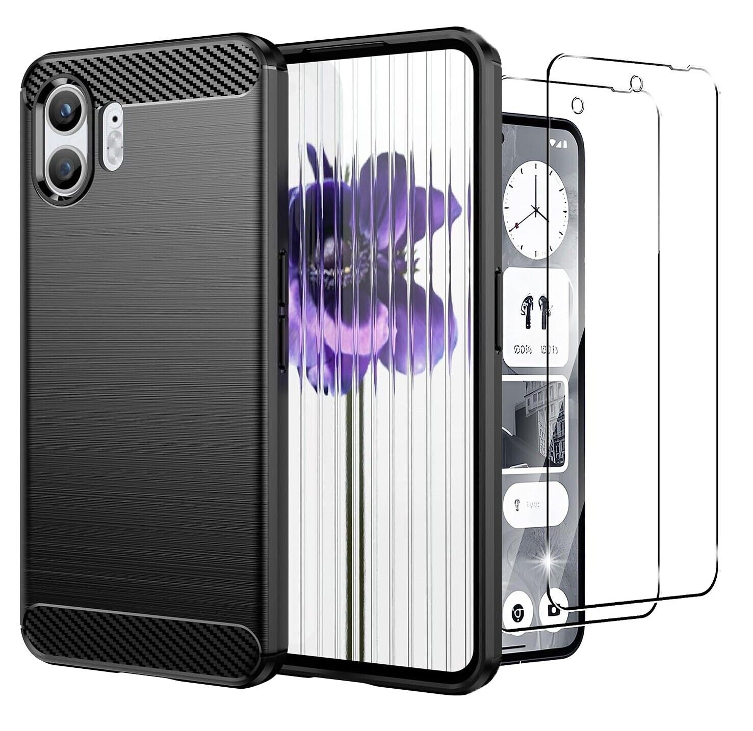 Nothing Phone 2 Case Carbon Fibre & Screen Protector