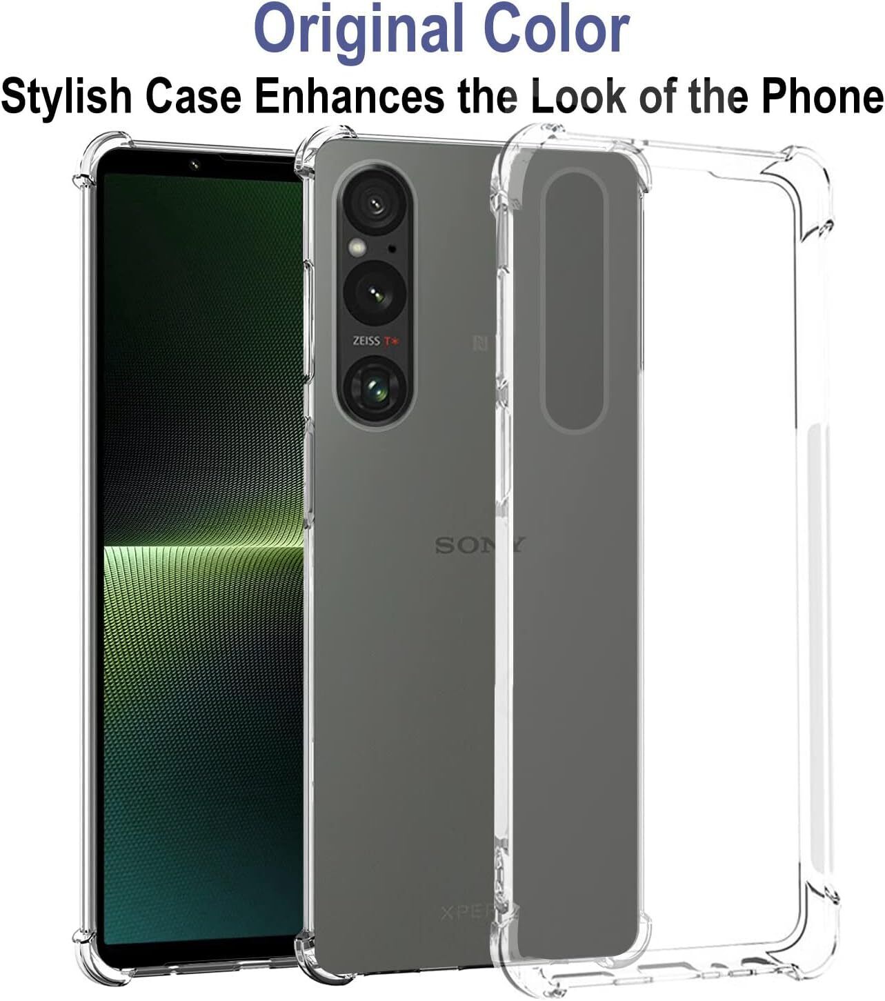 Sony Xperia 1 V Case Clear Phone Cover & Screen Protector