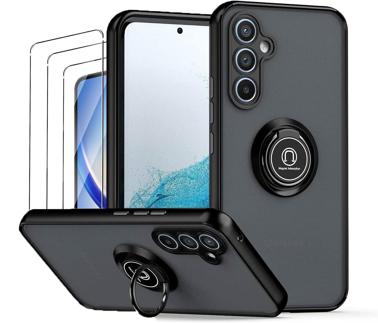 Samsung Galaxy A54 Case Kickstand Shockproof Cover Heavy Duty & Screen Protector