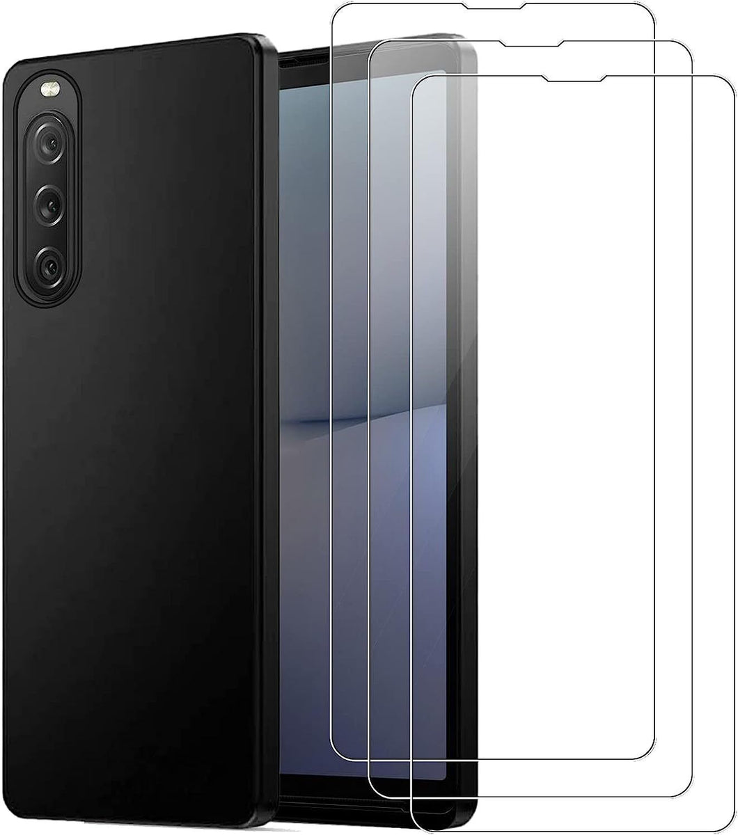 Sony Xperia 10 V Case Black Gel Phone Cover And Screen Protector