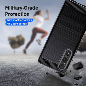 Sony Xperia 1 V Case Carbon Fibre And Glass Screen Protector