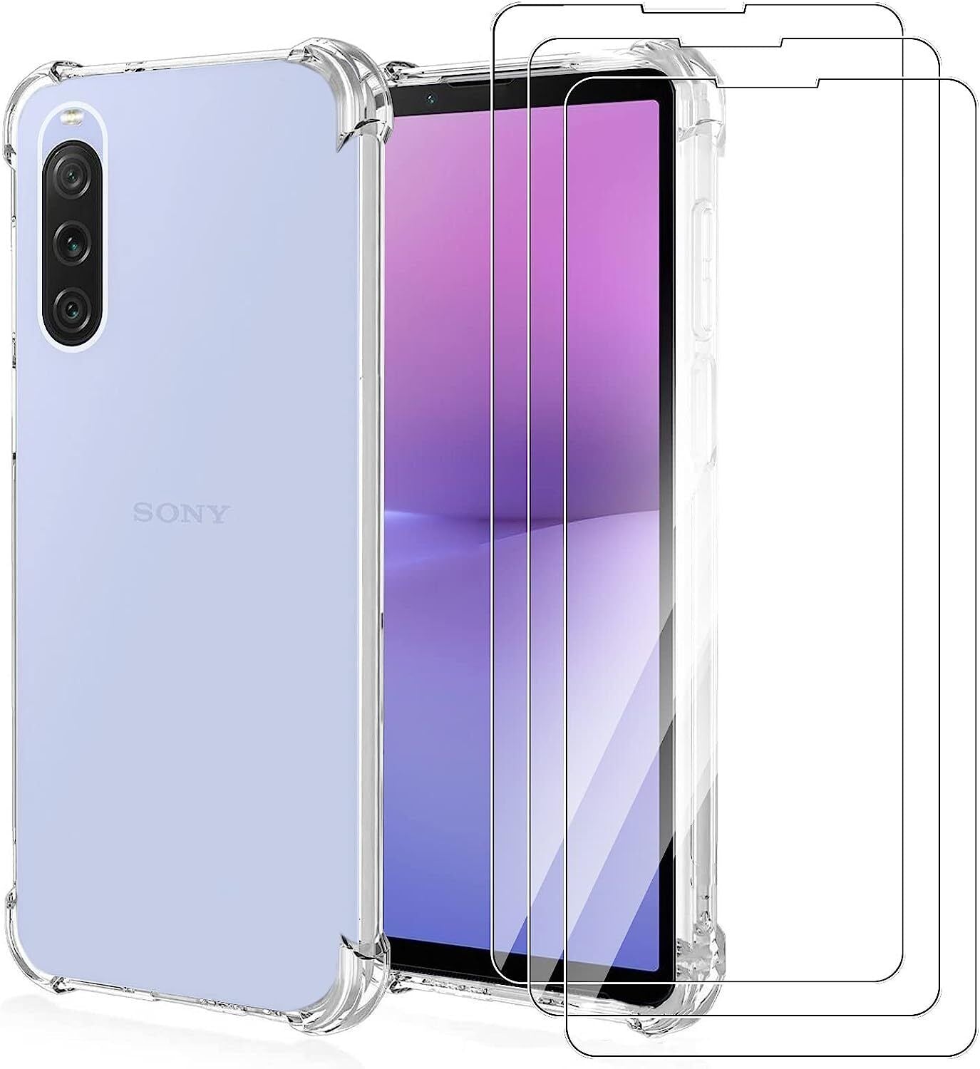 Sony Xperia 10 V Case Clear Phone Cover & Screen Protector