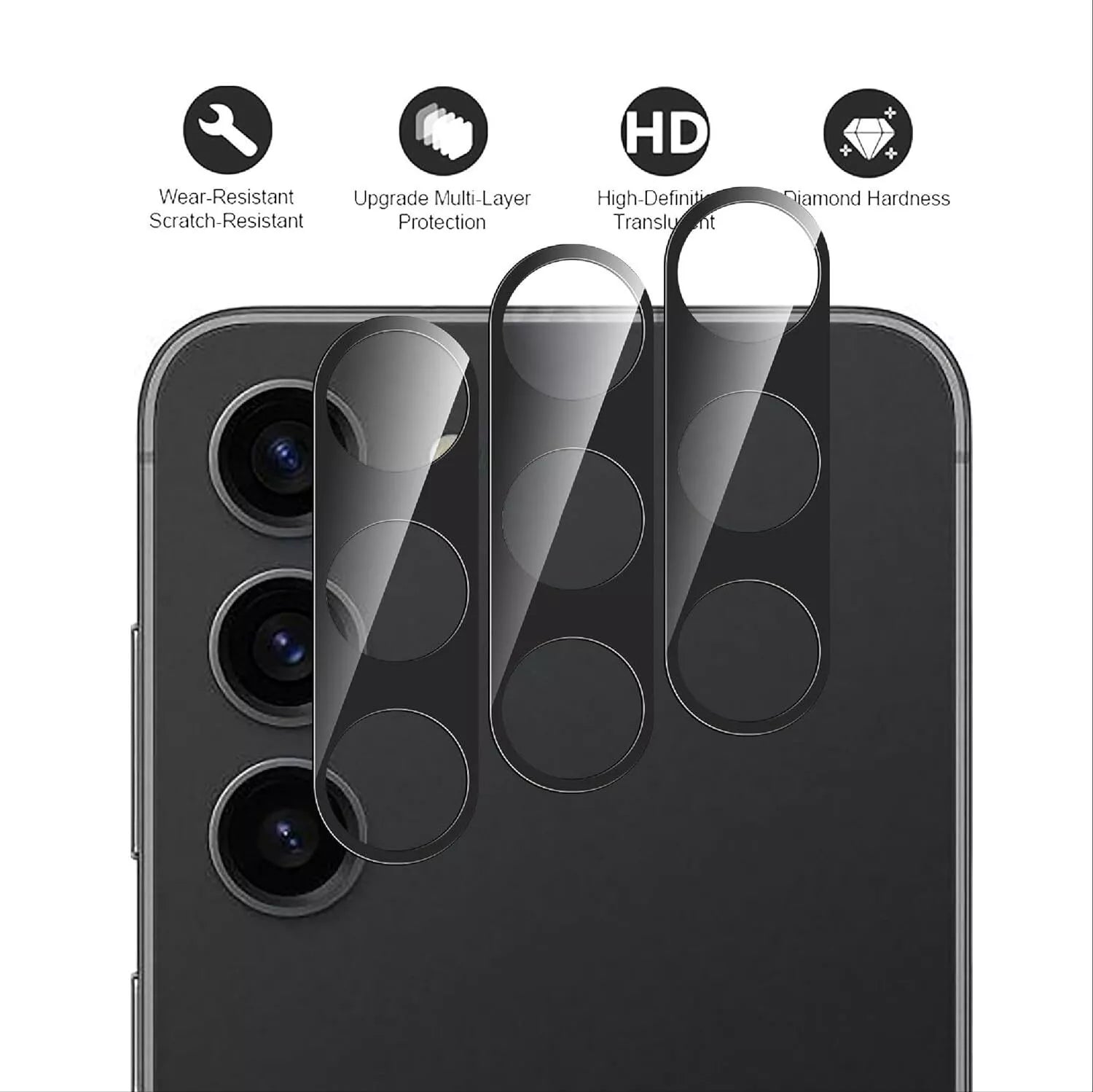 Samsung Galaxy A25 Camera Lens Glass Protector Black