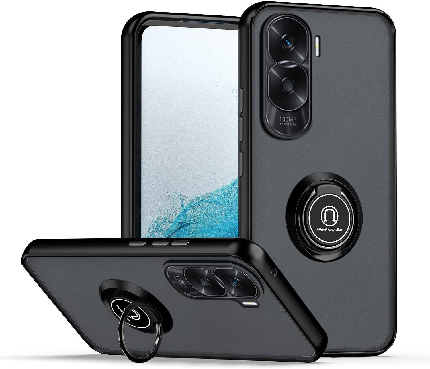 Honor 90 Lite 5G Case Kickstand Shockproof Cover Heavy Duty & Screen Protector