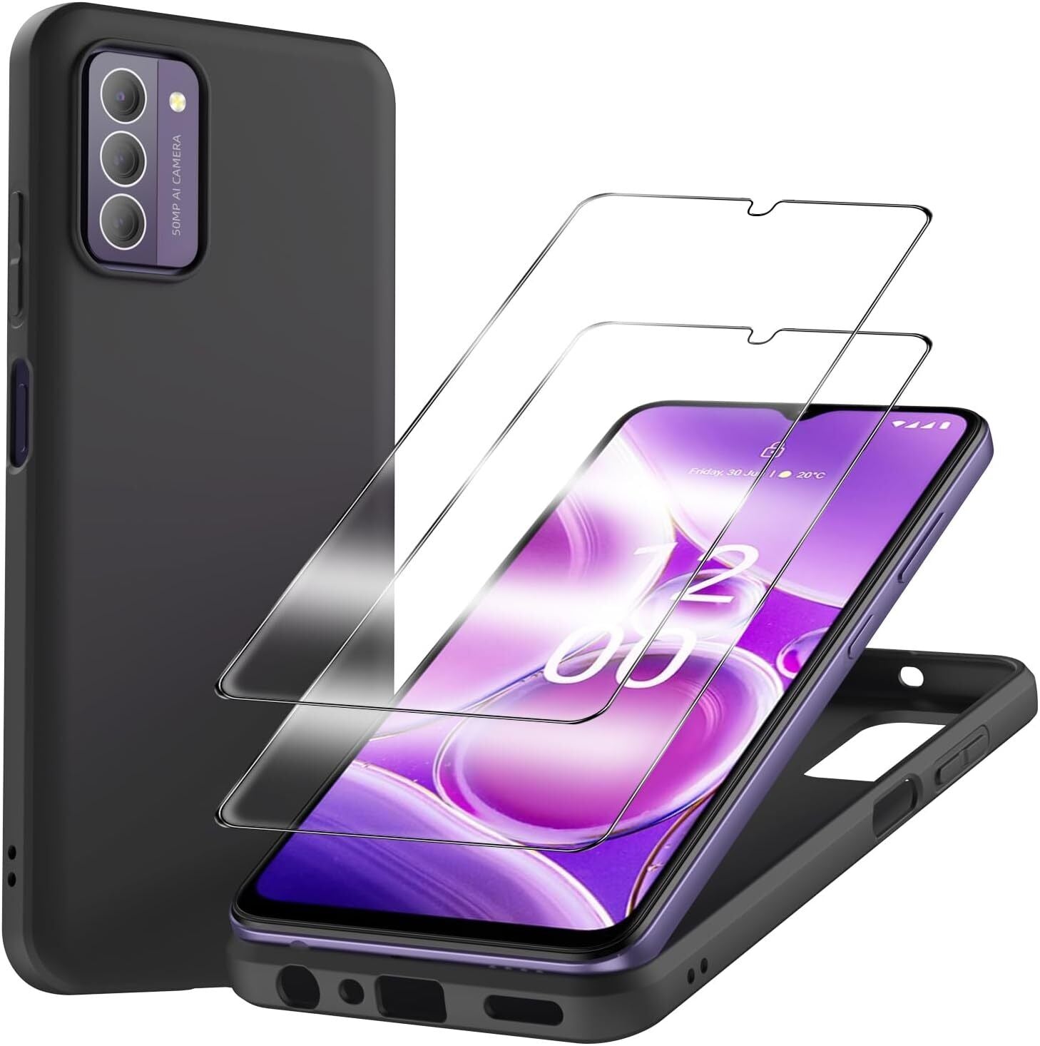 Nokia G42 Case Black Gel Phone Cover And Screen Protector