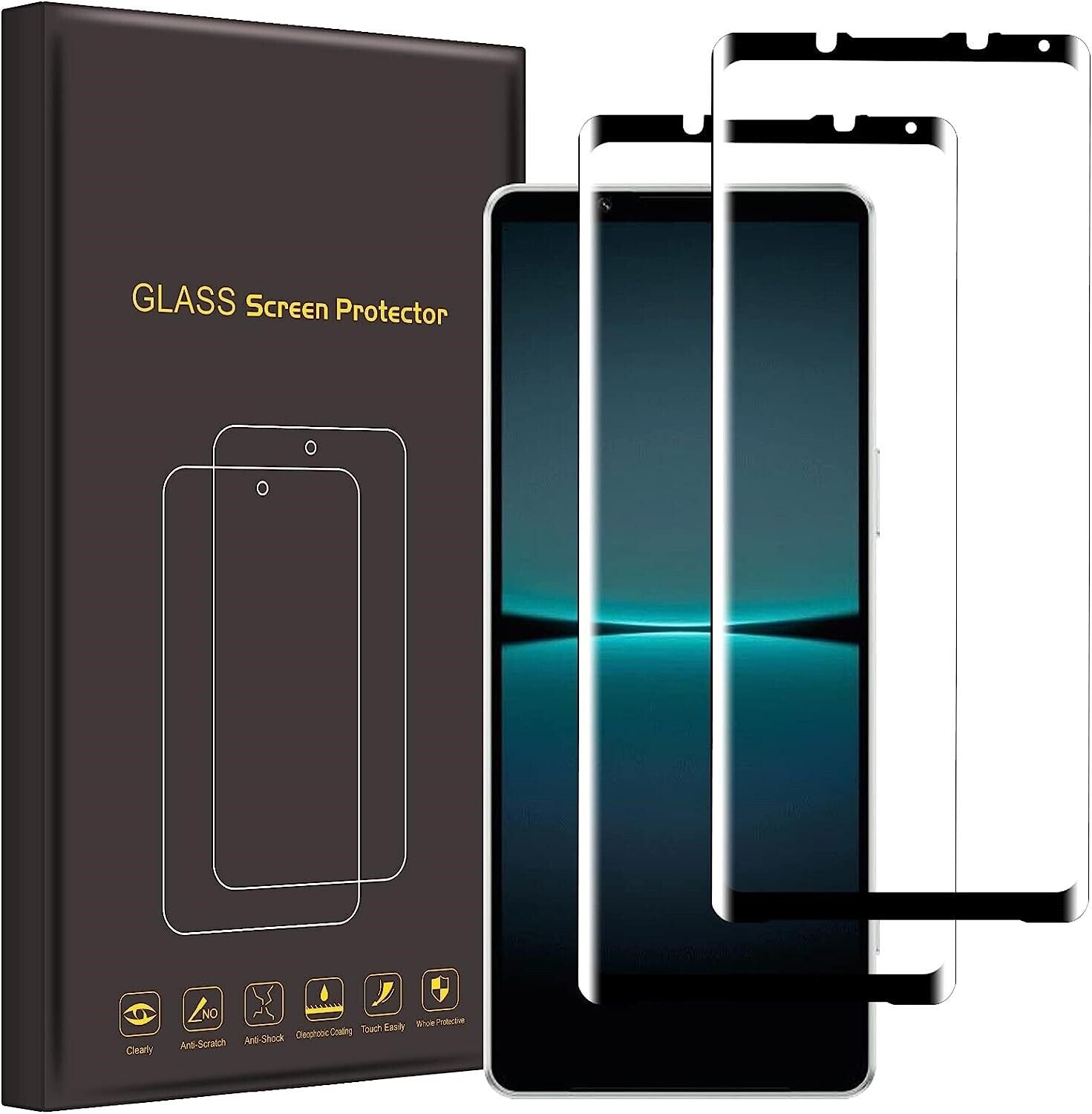 Sony Xperia 1 V Screen Protector Glass Full Cover [2 Pack]