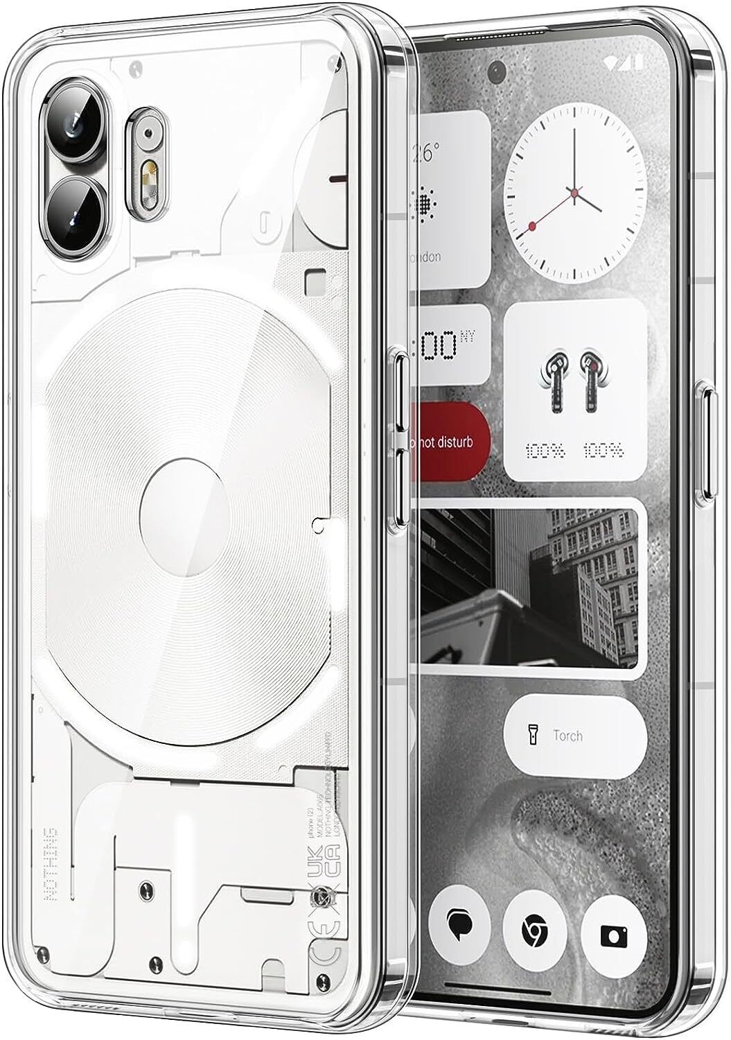 Nothing Phone 2 Case Clear Phone Cover & Screen Protector