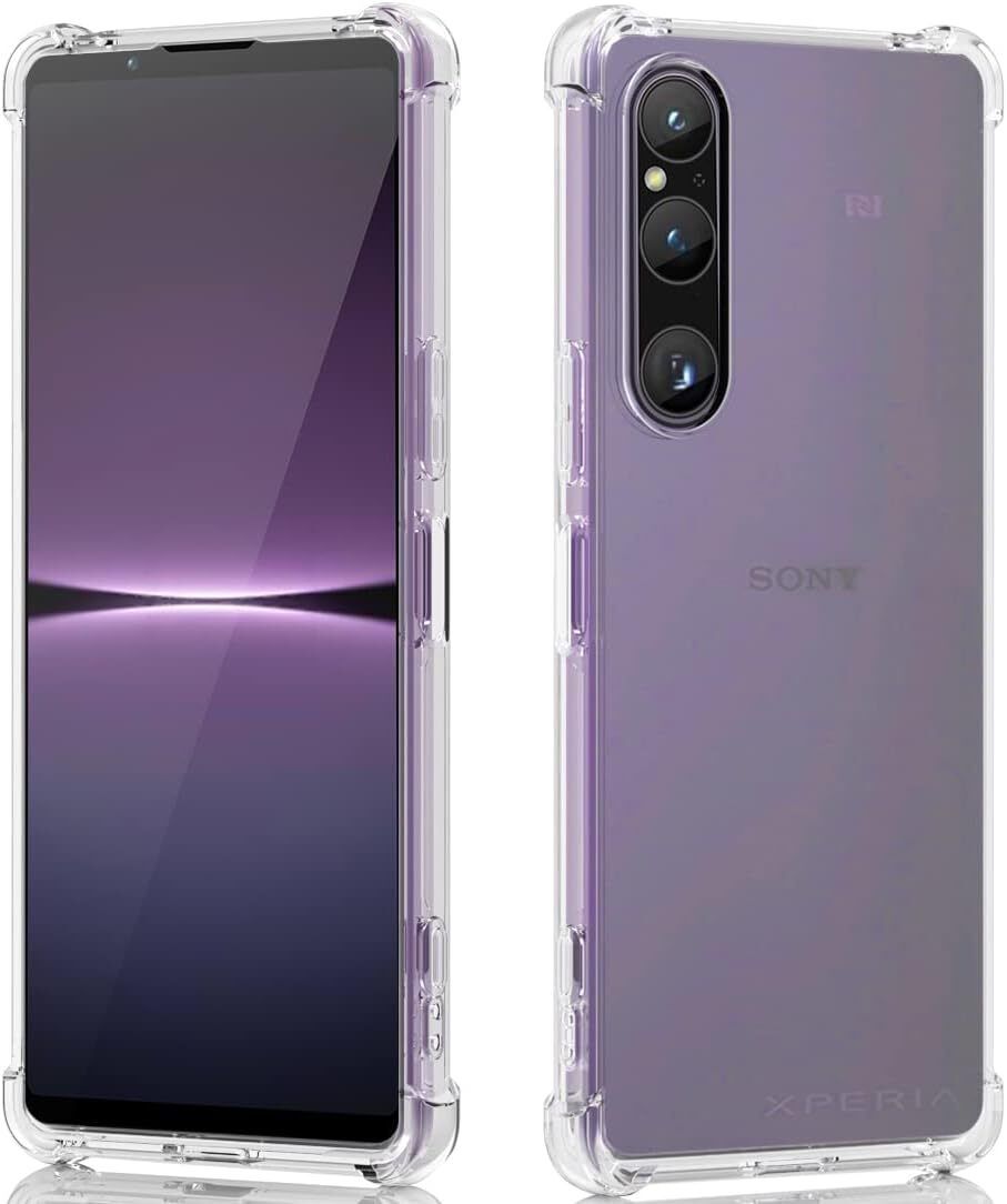 Sony Xperia 1 V Case Clear Silicone Shockproof Gel Phone Cover