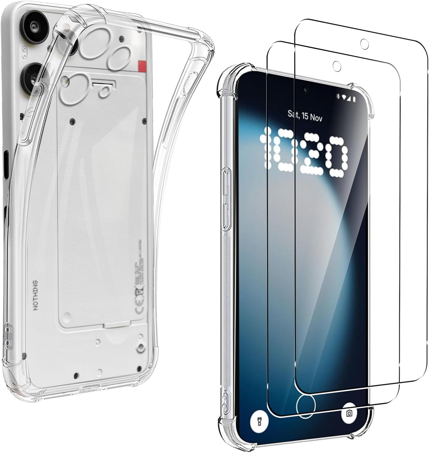 Nothing Phone (3a) Lite Case Clear Phone Cover & Screen Protector