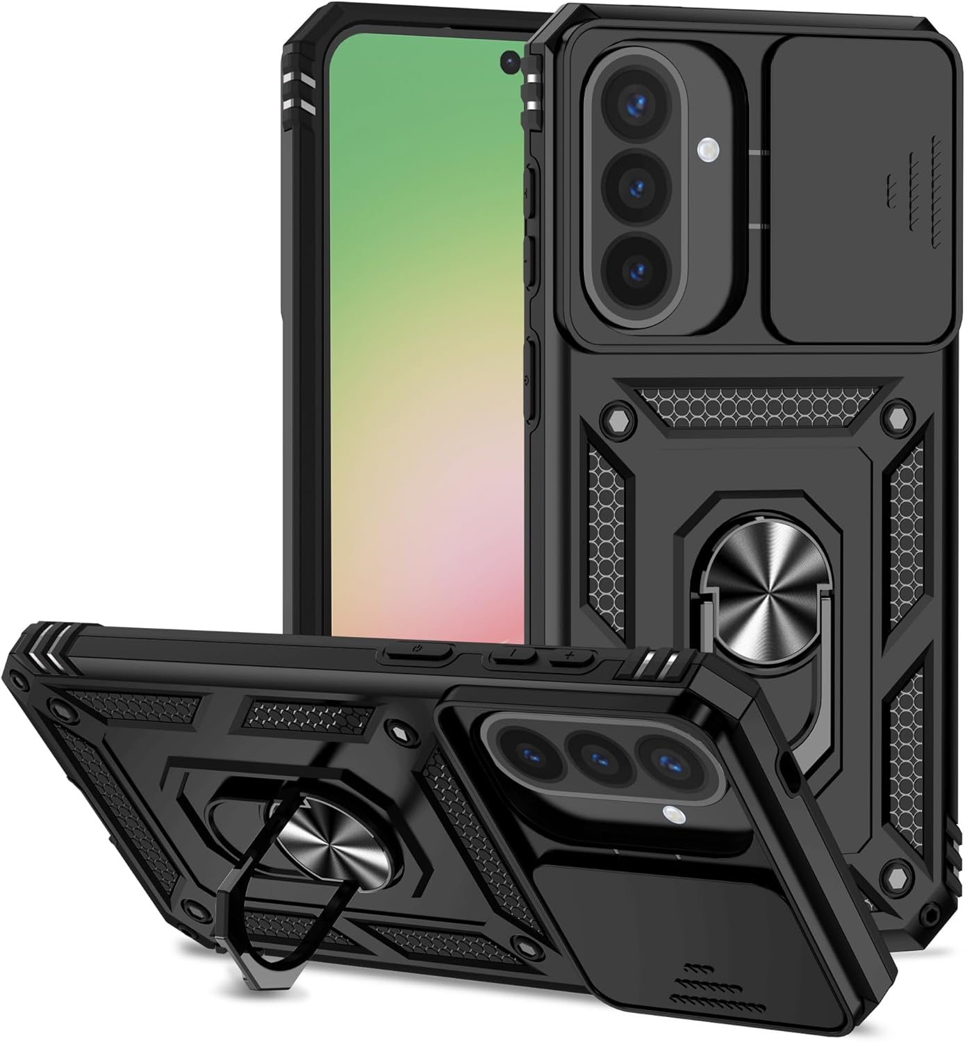 Samsung Galaxy A37 Case Shockproof Ring Stand Phone Camera Lens Cover