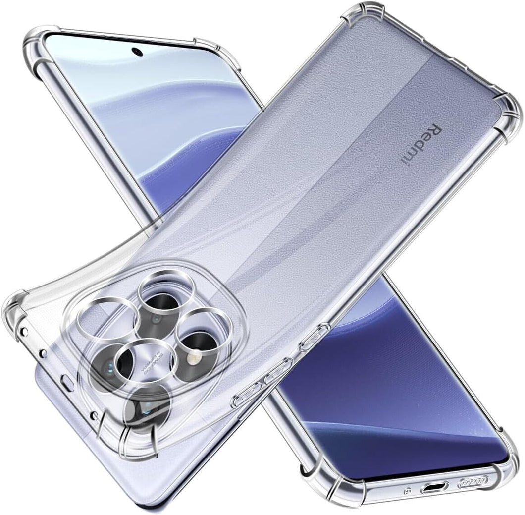 Xiaomi Redmi Note 14 Pro Plus 4G 5G Case Clear Silicone Shockproof Gel Phone Cover