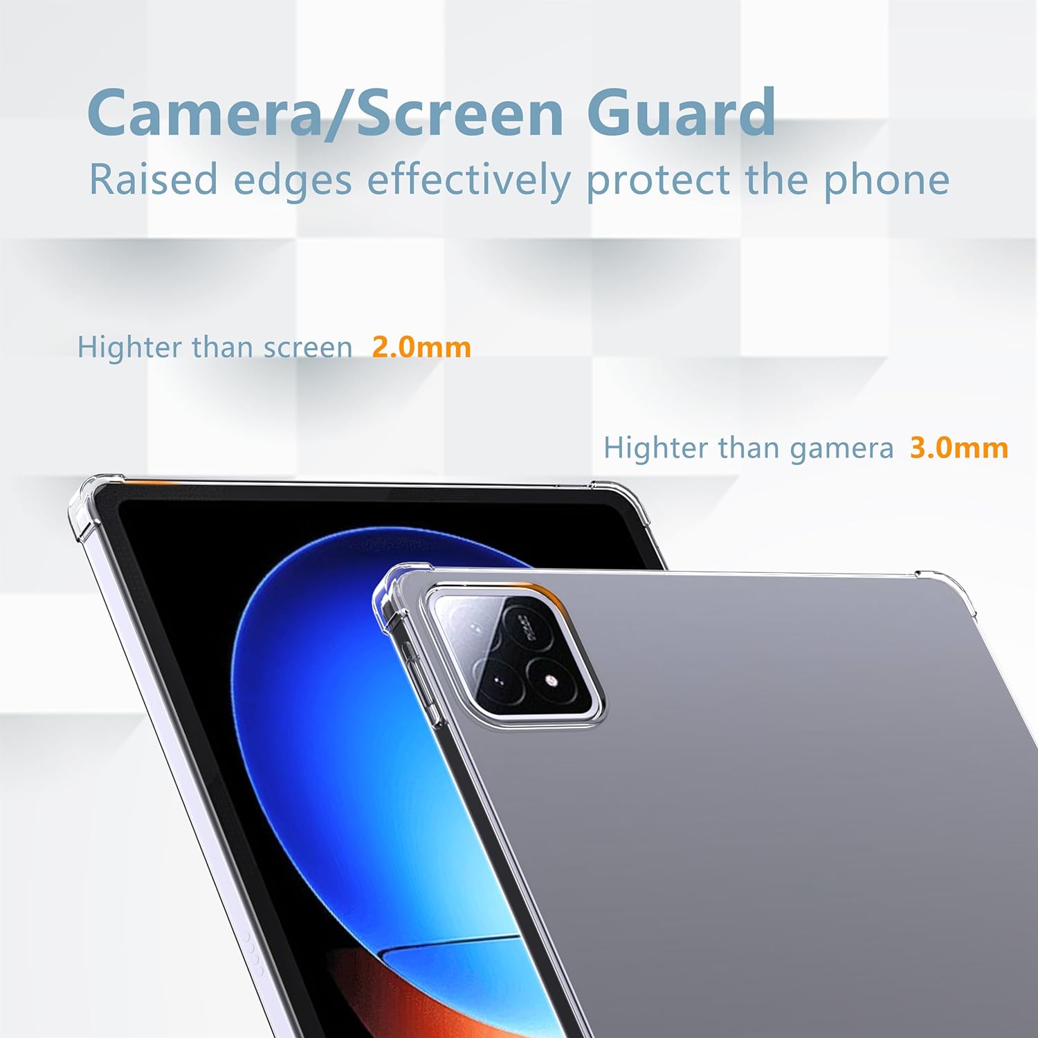 Xiaomi Pad 6S Pro 12.4 Case Clear Shockproof Cover