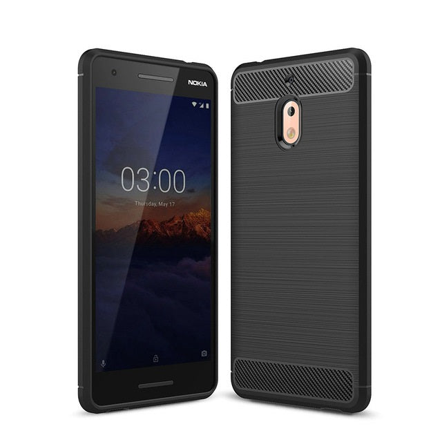 Nokia 2.1 Case Carbon Fibre Black - YourGadget 