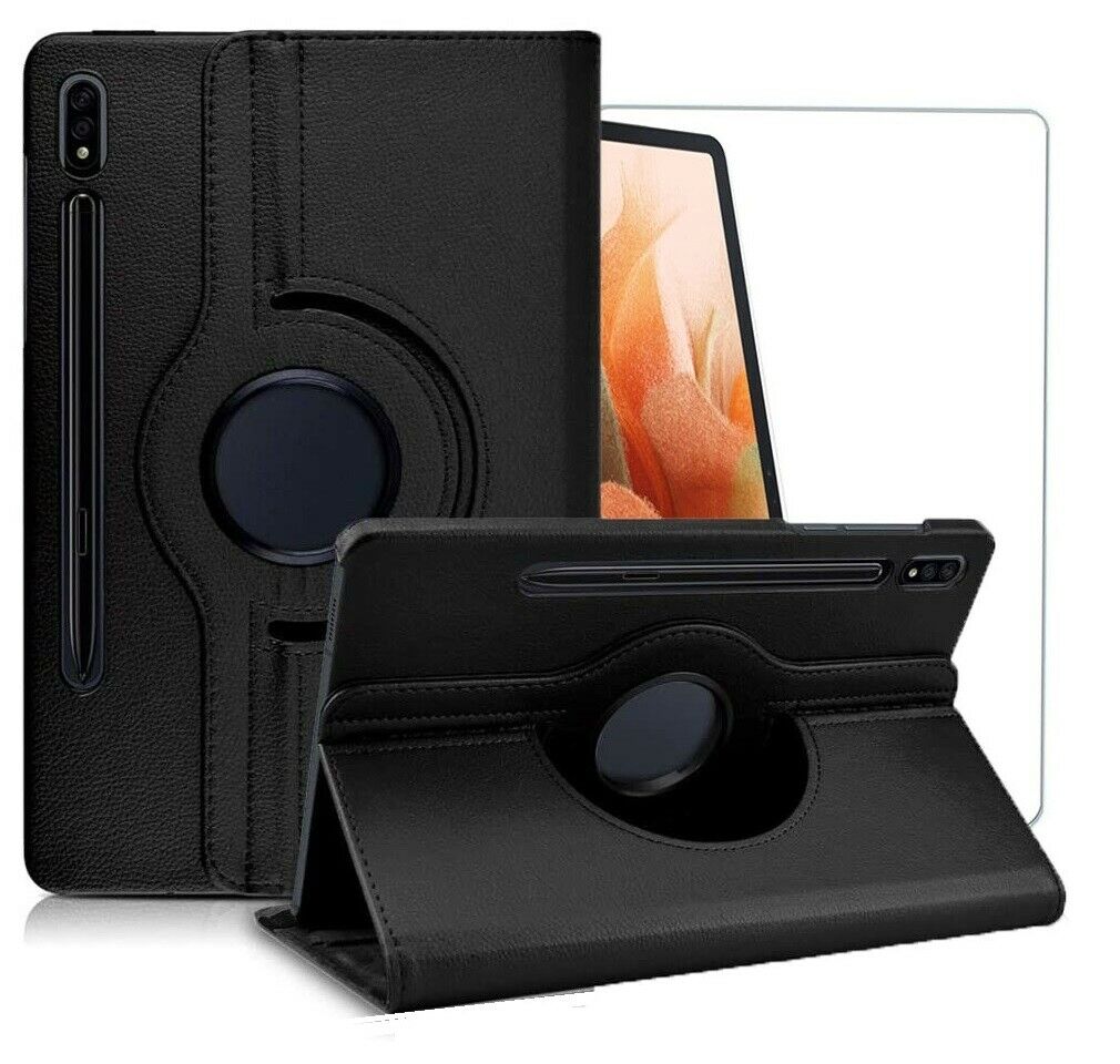 Samsung Galaxy Tab S7 FE Case 360 Stand Cover & Glass Protector