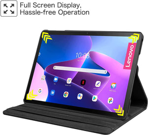 Lenovo Tab M10 Plus 3rd Gen 360 ° Rotating Case Stand Cover Glass Protector