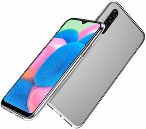 Samsung Galaxy A30s Case Clear Slim Gel Cover & Glass Screen Protector