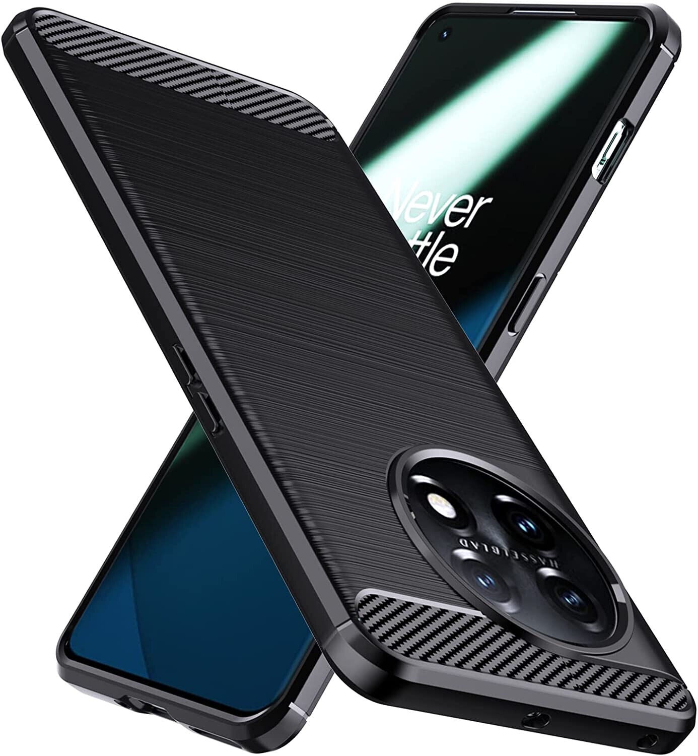 OnePlus 11 Case Carbon Phone Cover & Glass Screen Protector