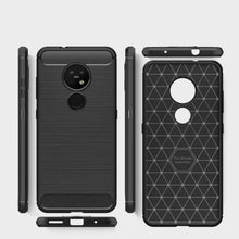 Nokia 6.2 Case Carbon Fibre Cover & Glass Screen Protector