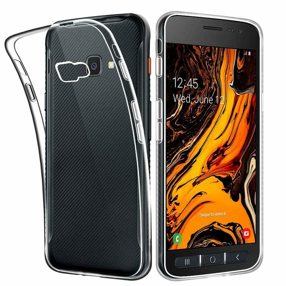 Samsung Galaxy Xcover 4s Case Clear Slim Gel Cover & Glass Screen Protector