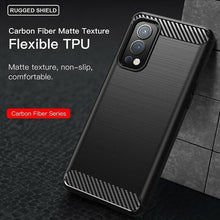 OnePlus Nord 2 5G Case Carbon Fibre Cover & Glass Screen Protector
