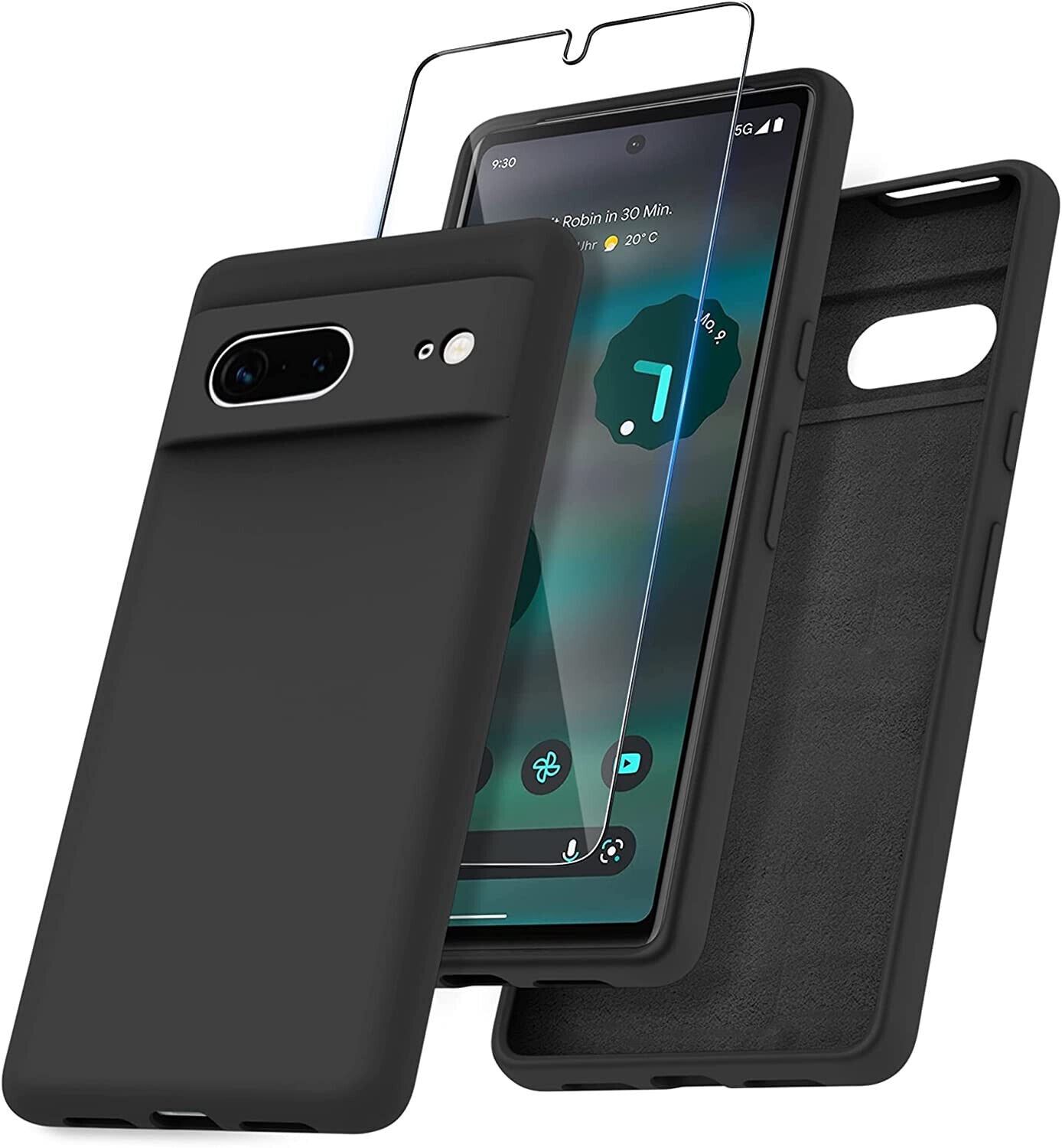 Google Pixel 7 Case Silicone Gel Phone Cover & Glass Screen Protector