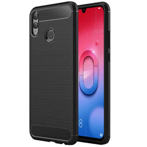 Huawei Honor 10 Lite Case Carbon Fibre Cover & Glass Screen Protector