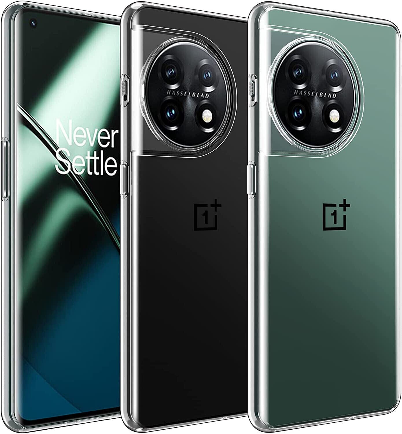 OnePlus 11 Case, Clear Gel Phone Cover & Glass Screen Protector