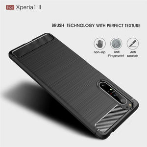 Sony Xperia 1 II Case Carbon Fibre Gel Cover Ultra Slim