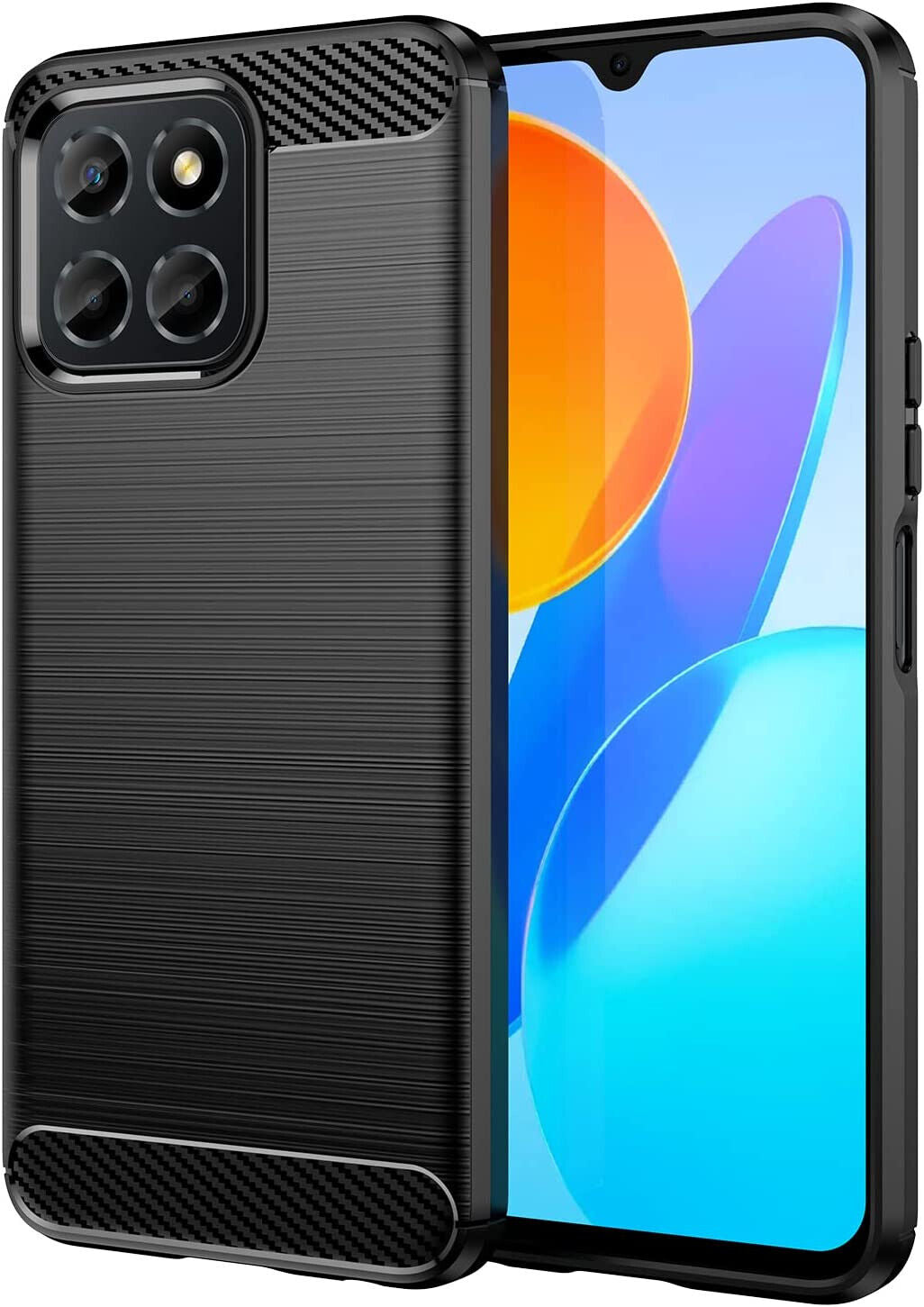 Honor X6 Case Carbon Fibre Cover & Glass Screen Protector