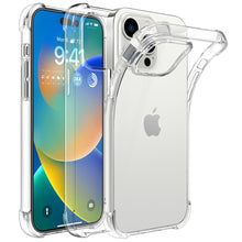 Iphone 14 Case Clear Shockproof Slim  Gel Cover & Glass Screen Protector