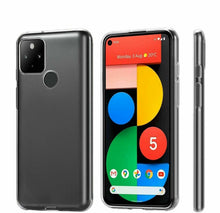 Google Pixel 5 Case Clear Slim Gel Cover & 2 Pack Glass Screen Protector