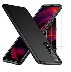 Sony Xperia 5 III Case Slim Silicone Cover & Glass Screen Protector