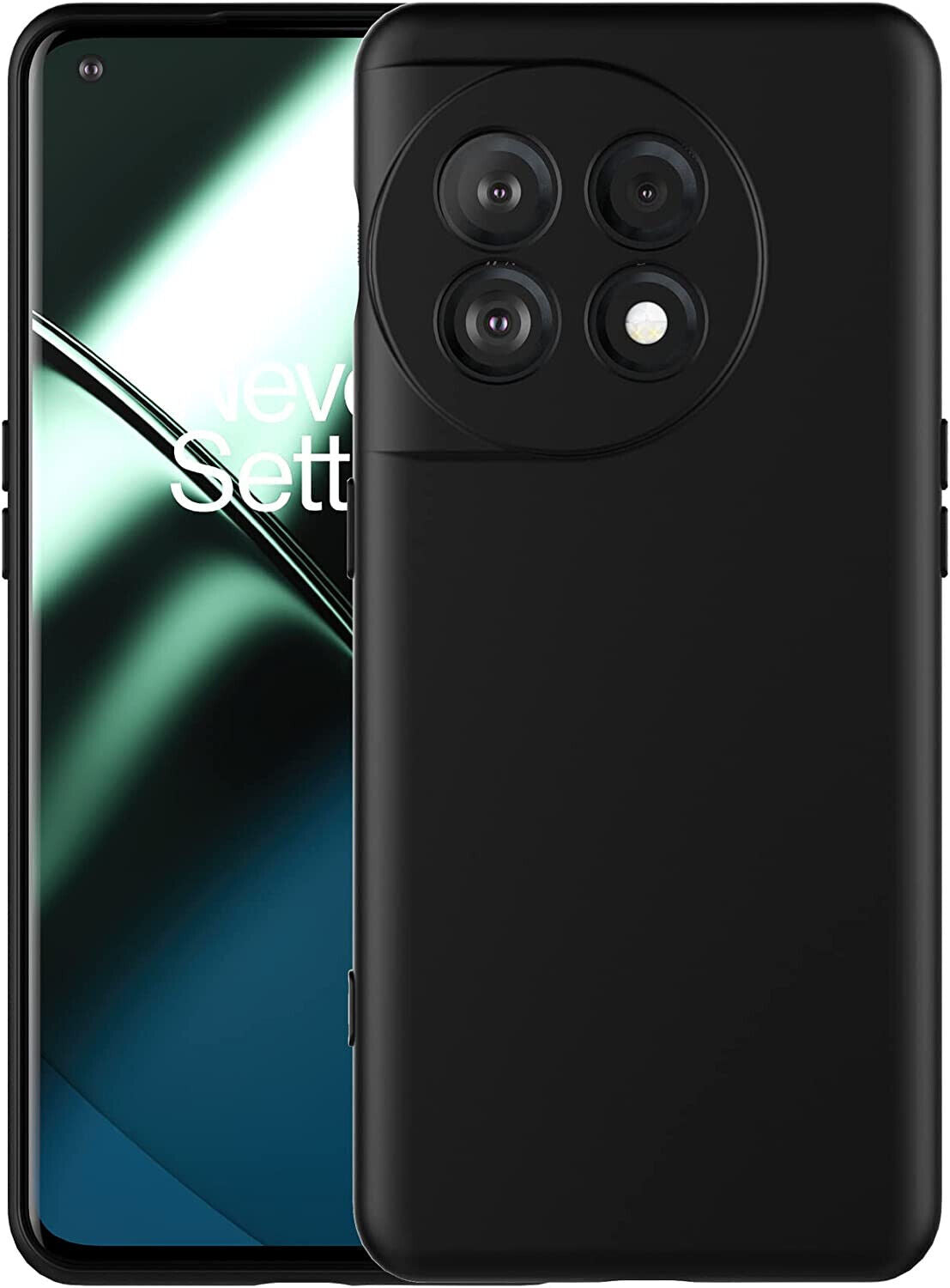 OnePlus 11 Case, Soft Silicone Gel Phone Cover - Matte Black
