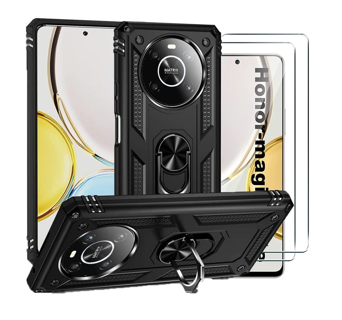 Honor Magic 4 Lite 5G Case Kickstand Cover & Glass Screen Protector