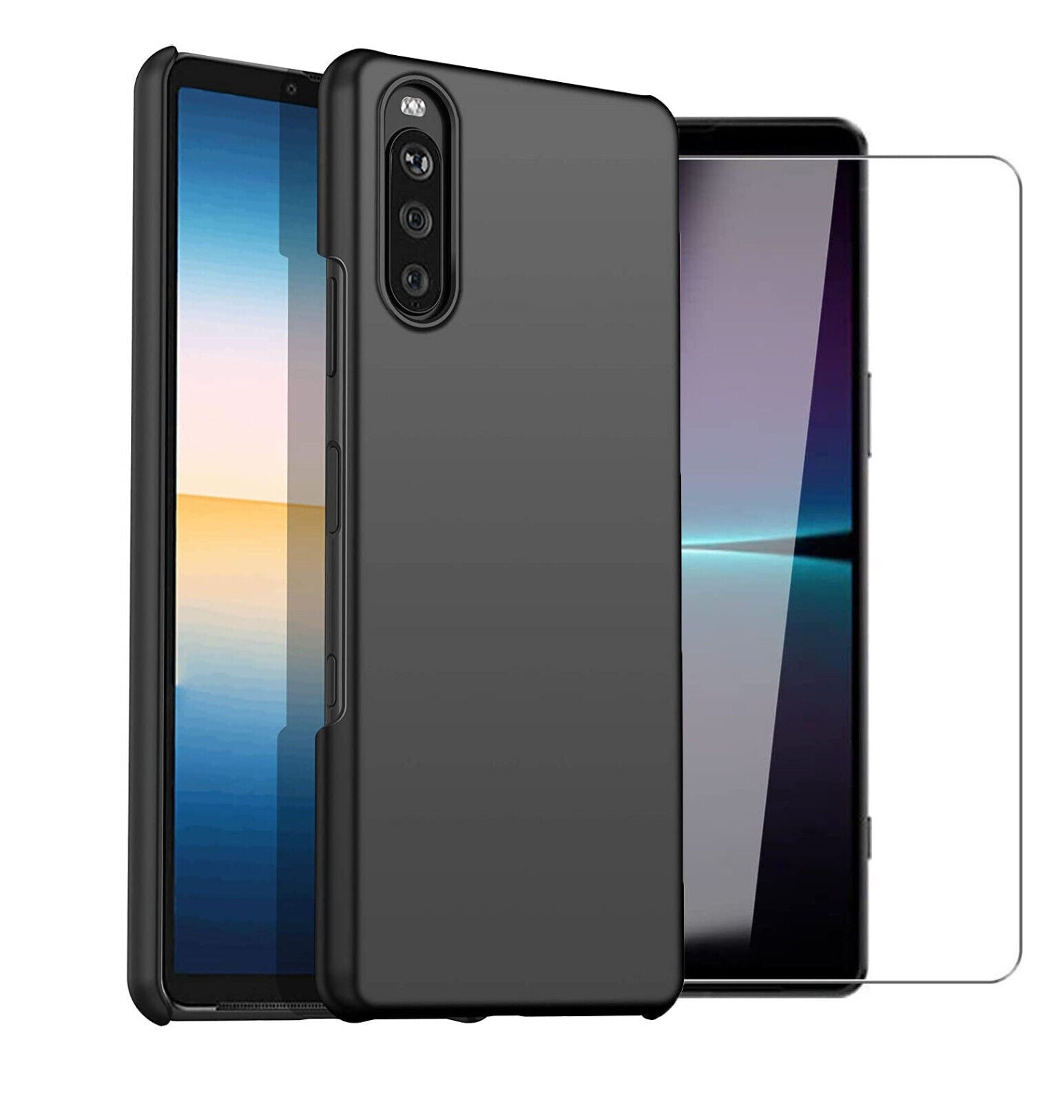 Sony Xperia 10 IV 5G Case Slim Hard Cover & Glass Screen Protector