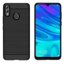 Huawei Honor 10 Lite Case Carbon Fibre Cover & Glass Screen Protector