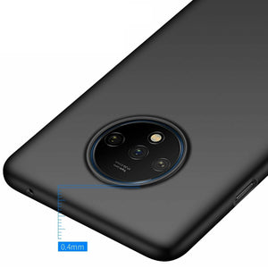 OnePlus 7T Case Slim Hard Cover & Glass Screen Protector