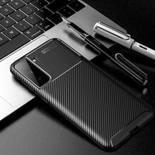 Samsung Galaxy S21 5G Case Carbon Slim Cover & Glass Screen Protector
