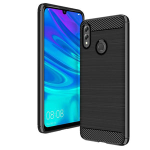 Huawei Honor 10 Lite Case Carbon Fibre Cover & Glass Screen Protector