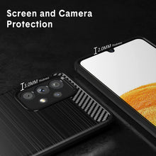 Samsung Galaxy A23 4G/5G Case Carbon Fibre Cover & Glass Screen Protector