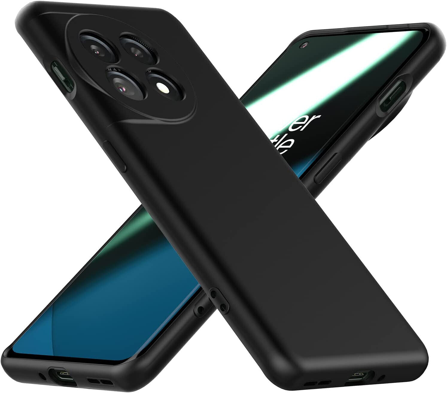 OnePlus 11 Case, Soft Silicone Gel Phone Cover - Matte Black