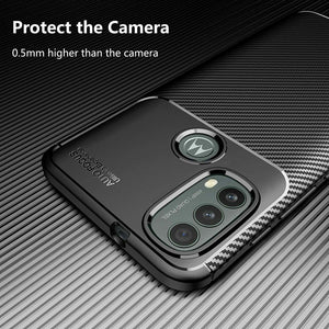 Motorola Moto E40 Case Carbon Gel Cover Ultra Slim Shockproof