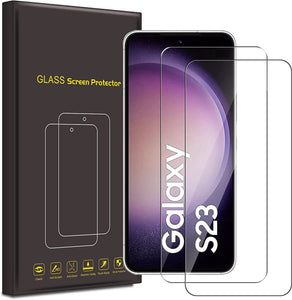 Samsung Galaxy S23 Case Carbon Fibre Phone Cover & Glass Screen Protector