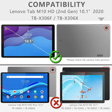 Lenovo M10 2nd Gen 10.1"  Case Leather Folio Stand Cover & Glass Protector