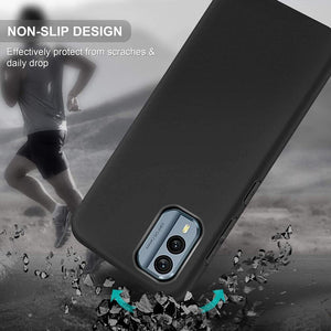 Nokia X30 / X30 5G Case, Soft Silicone Gel Phone Cover - Matte Black